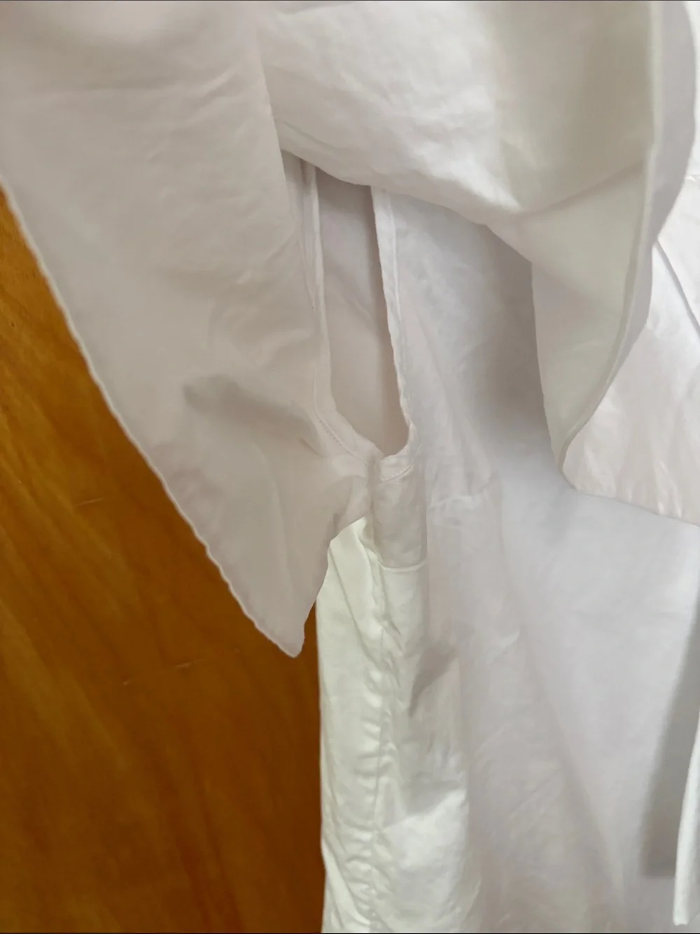 Cos poplin asymmetrical ruffle overlay blouse short sleeve size s - Picture 2 of 6
